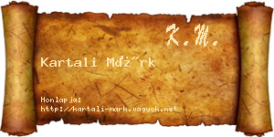 Kartali Márk névjegykártya